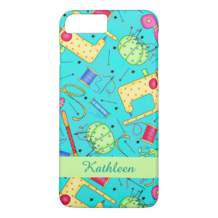 Türkis, der Kunst-Namenspersonalisiertes näht Case-Mate iPhone Hülle