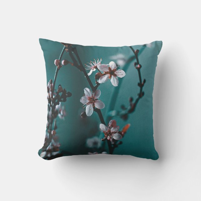 Türkis-Dogwood-Kissen Kissen (Vorderseite)