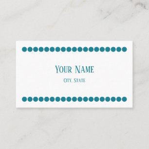 Türkis Dots Minimalistisch Name Business Cards Visitenkarte