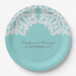 Türkis Elegant Lace Paper Teller