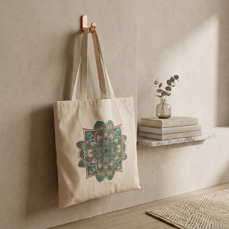 Türkis elegante Mandala Tragetasche