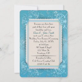 Türkis Embossed Vow Renewal Wedding Einladung