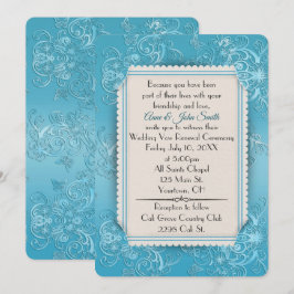 Türkis Embossed Vow Renewal Wedding Einladung