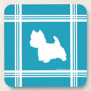Türkis-farbene Westies Untersetzer