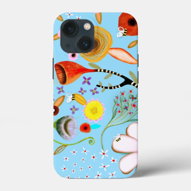 Türkis floral iPhone / iPad Fall Case-Mate iPhone Hülle (Rückseite)