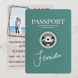 Türkis Florida Passport Save the Date
