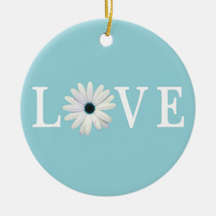 Türkis-Gänseblümchen-Liebe-Verzierung Keramik Ornament