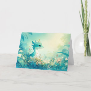 Türkis Gecko Amidst Dreammerblüten Karte