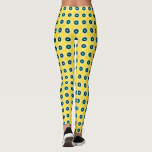 Türkis-Gelb Leggings