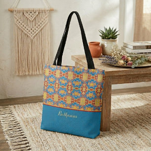 Türkis, Gelb und Rot Inspiriert Formen Tasche