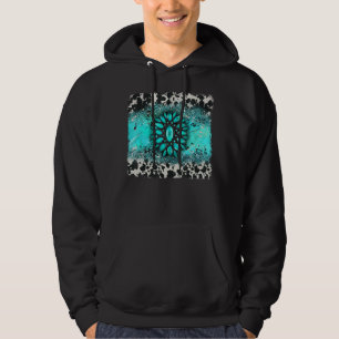 Türkis Gemstone Cowhide Leopard Western Souther Hoodie