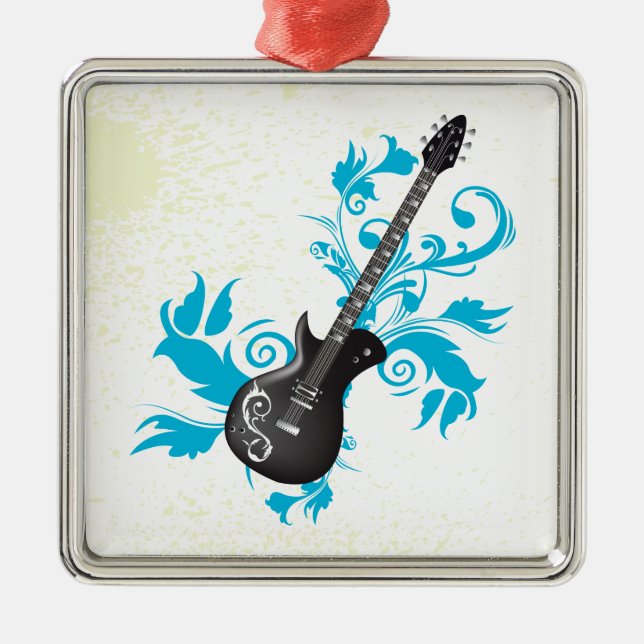 Türkis-Gitarre-Blätter, maßgeschneidert Ornament Aus Metall (Vorne)