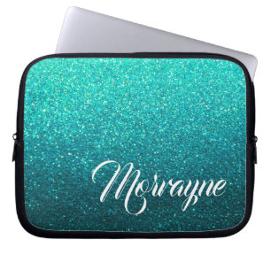 Türkis Glitzer Glam Ombre Glitzern Extravaganter N Laptopschutzhülle