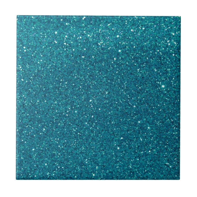 Türkis-Glitzer-Glitzern Fliese (Vorderseite)