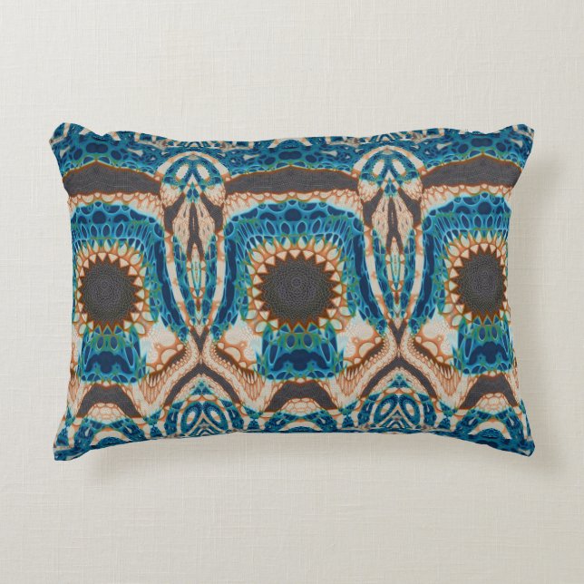 Türkis Gold Sun Southwestern Art Dekokissen (Vorderseite)