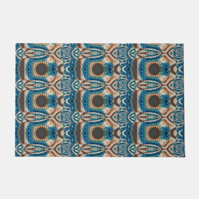 Türkis Gold Sun Southwestern Art Fußmatte (Vorderseite)