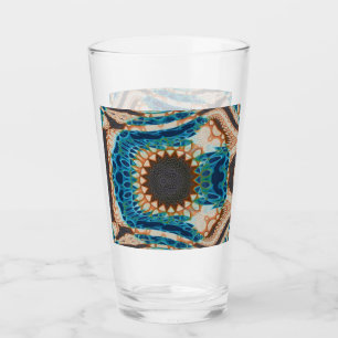 Türkis Gold Sun Southwestern Art Glas
