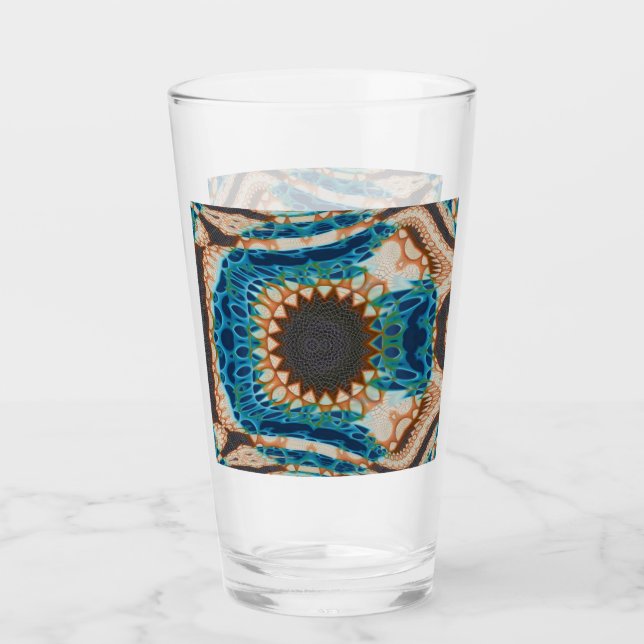 Türkis Gold Sun Southwestern Art Glas (Vorderseite)