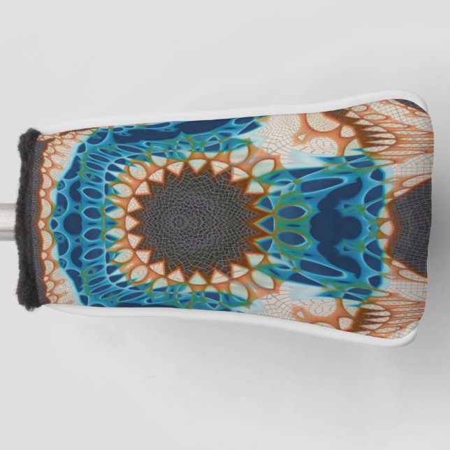 Türkis Gold Sun Southwestern Art Golf Headcover (Vorderseite)