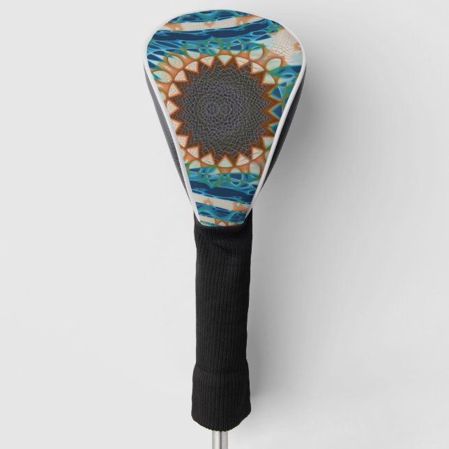 Türkis Gold Sun Southwestern Art Golf Headcover (Vorderseite)
