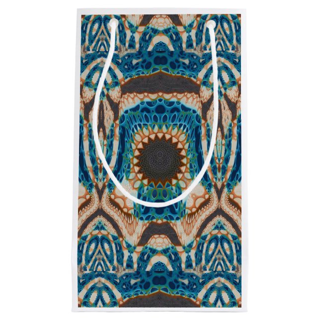Türkis Gold Sun Southwestern Art Kleine Geschenktüte (Vorderseite)