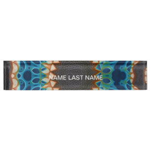 Türkis Gold Sun Southwestern Art Namensplakette