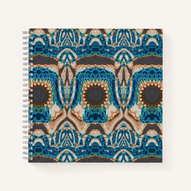 Türkis Gold Sun Southwestern Art Notizbuch (Vorderseite)