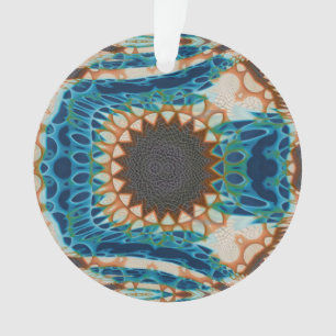 Türkis Gold Sun Southwestern Art Ornament