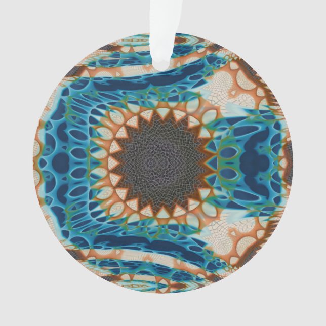 Türkis Gold Sun Southwestern Art Ornament (Vorderseite)