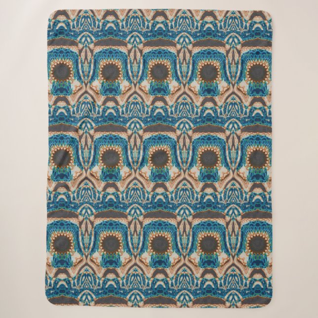 Türkis Gold Sun Southwestern Art Sherpadecke (Vorderseite)
