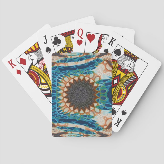 Türkis Gold Sun Southwestern Art Spielkarten (Rückseite)