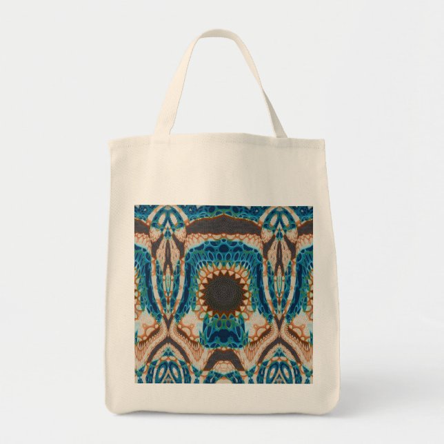 Türkis Gold Sun Southwestern Art Tragetasche (Vorne)