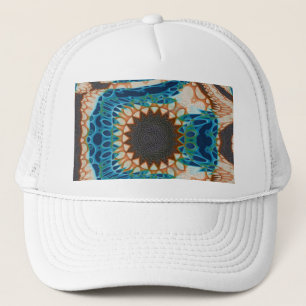 Türkis Gold Sun Southwestern Art Truckerkappe