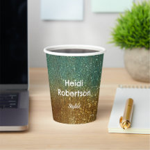 Türkis goldener Neon-Glitter