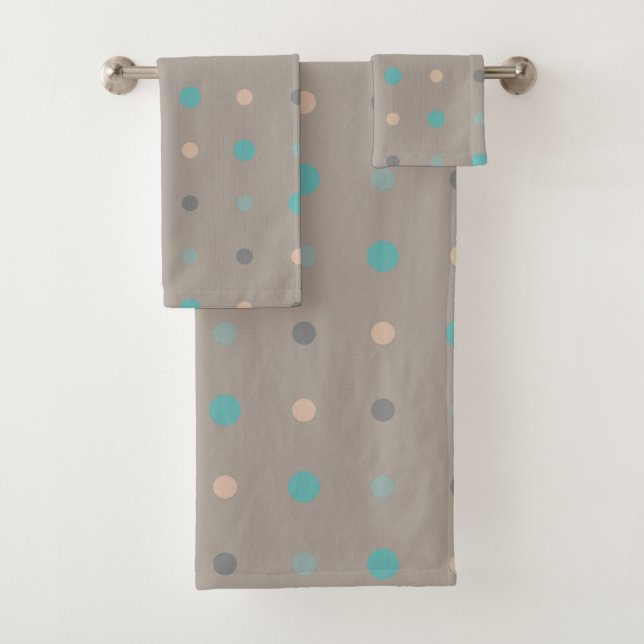 Türkis, Grau und Peach Badhandtuch Set (Insitu)