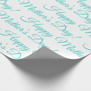 Türkis Happy Mother's Day Script Holiday Geschenkpapier