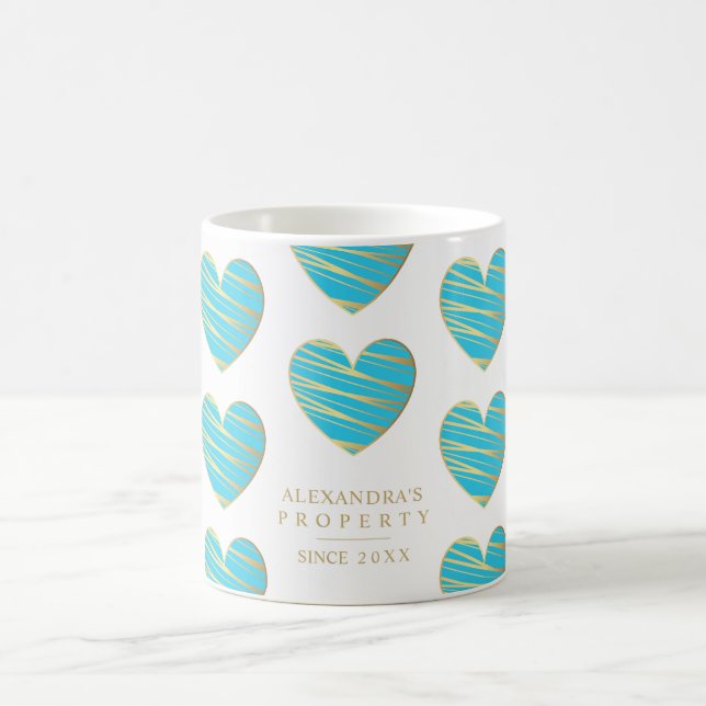 Türkis Herz Beste Freunde Jeden Anlaß Geschenk Kaffeetasse (Mittel)