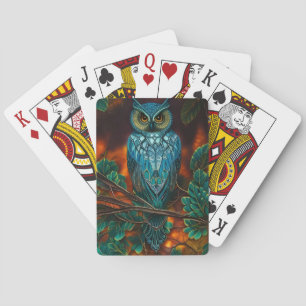 Türkis-Horned Owl Spielkarten