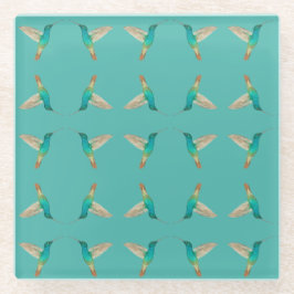 Türkis Hummingbirds Glasuntersetzer