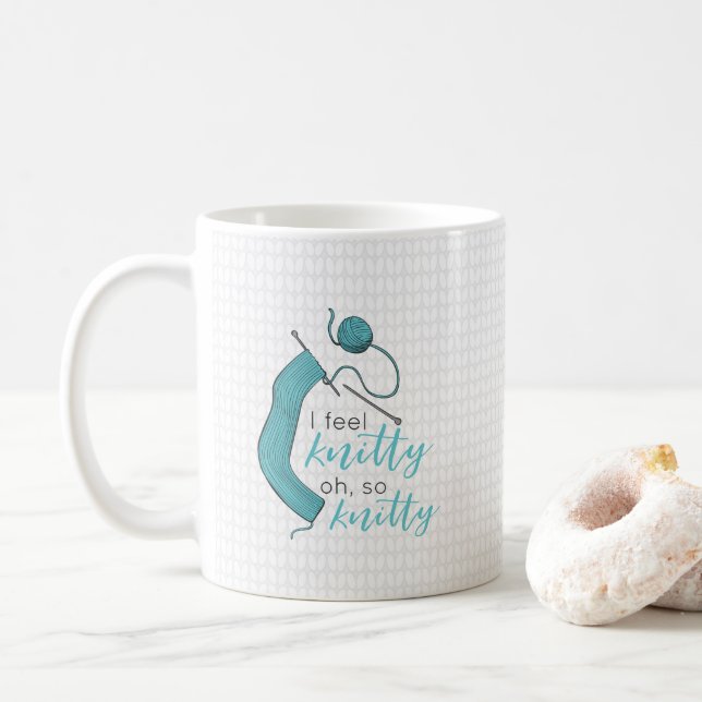 Türkis, ich fühle mich knett, Oh, so knett Kaffeetasse (Mit Donut)
