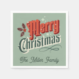 Türkis-Jahrgang Weihnachtsdesign Serviette