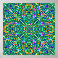 Türkis Kaleidoskop Fraktal Art