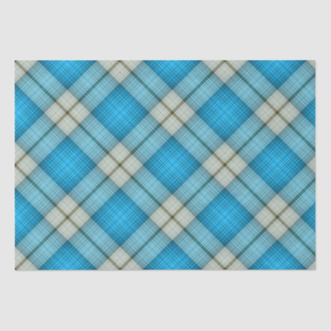 Türkis Kariert Seidenpapier (Vorderseite)