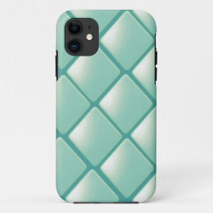 Türkis kariertes Diamantmuster iPhone 11 Hülle
