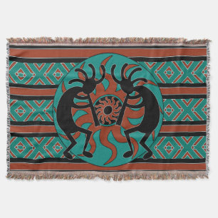 Türkis Kokopelli Stammes- Südwestentwurf Decke