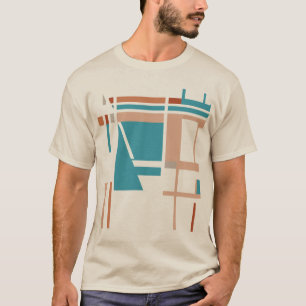 Türkis Korallen Rost Braune MCM-inspirierte Quadra T-Shirt