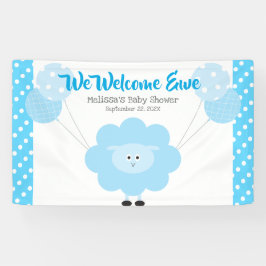 Türkis Lamb Balloon Babydusche Niedlich Kawaii Banner