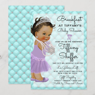 Türkis & Lavendel Baby Dusche Einladung