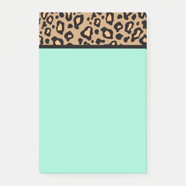 Türkis-Lehrer Leopard Post IT-Notes Geschenk Post-it Klebezettel (Vorderseite)