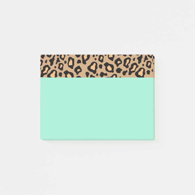 Türkis Leopard Print Post - Anmerkungen Post-it Klebezettel (Vorderseite)